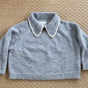 THE GREAT The Crochet Collar Pullover NWOT